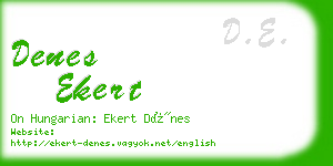 denes ekert business card